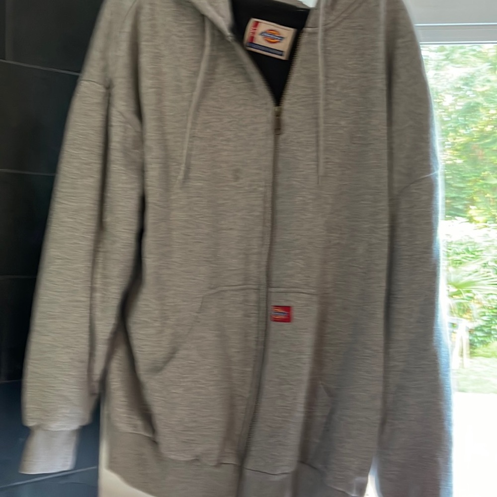 Gray hooded full zip sweat jacket
